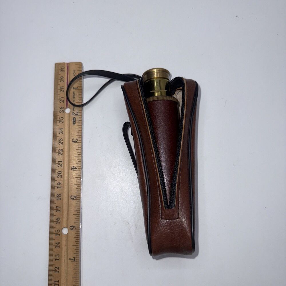 Vintage TASCO Leather & Brass Spyglass Telescope 25x30mm 1 AG  Steampunk Leather